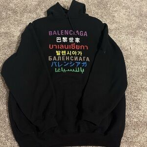 Balenciaga Black Hoodie. Men. Size L